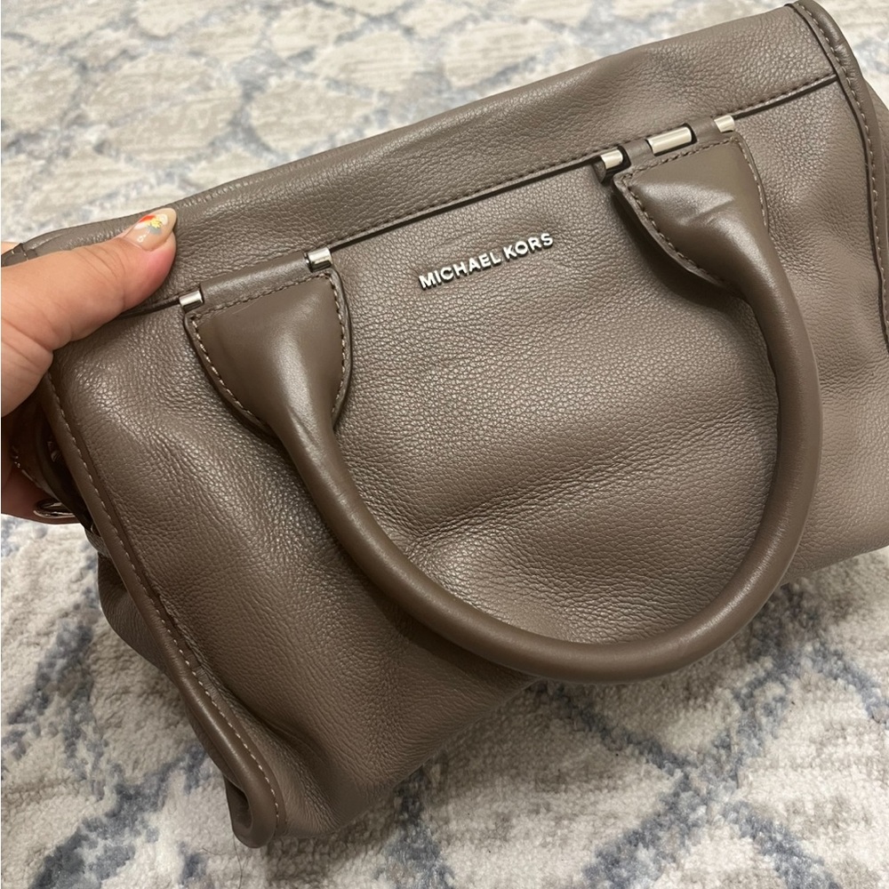 Michael Kors Taupe Leather Satchel